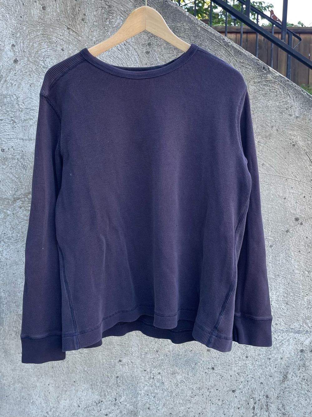 Lands' End waffle knit thermal sweatshirt large